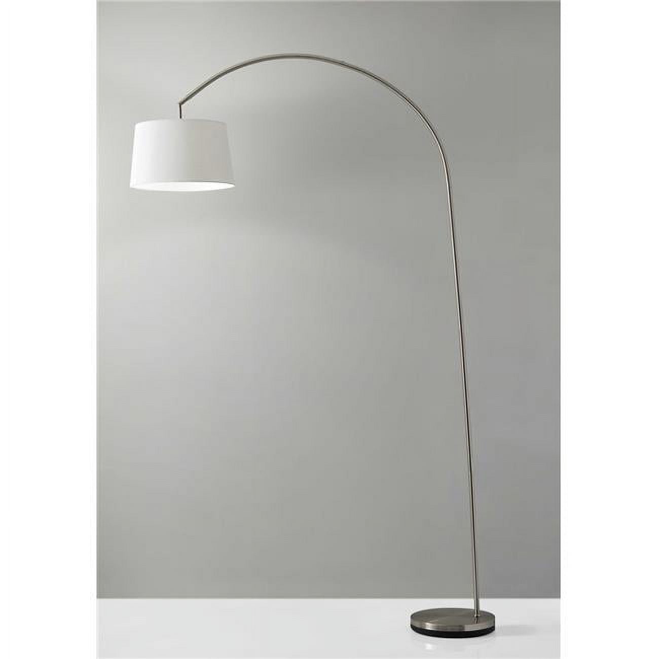 Sweeping Curve Floor Lamp in Satin Steel