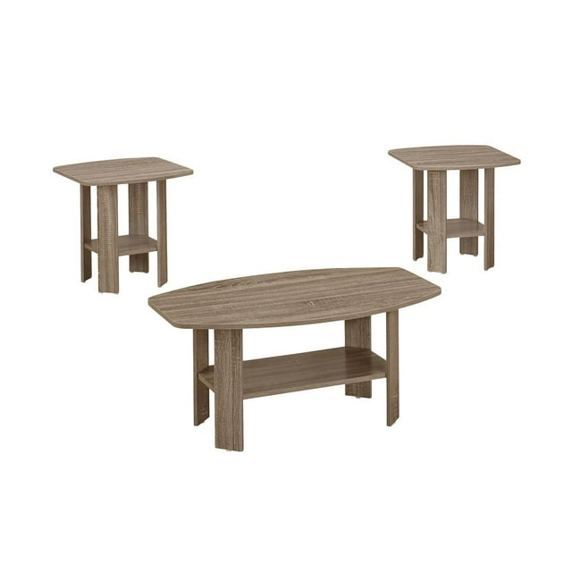 HomeRoots Juego de Mesa Color Topo Oscuro - Juego de 3 Pzas - 366081