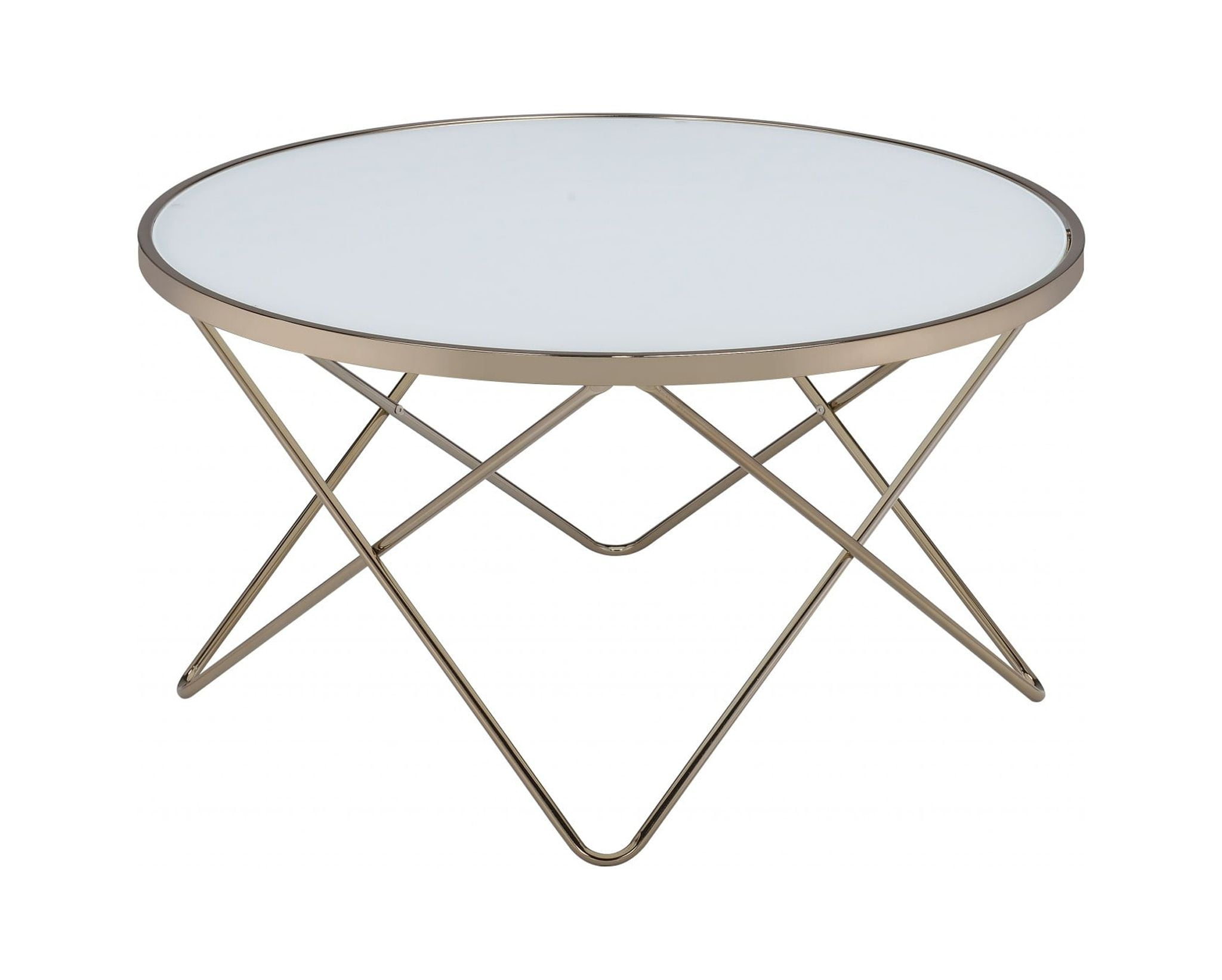 Hassch Valora Coffee Table In Champagne & Frosted Glass 81825