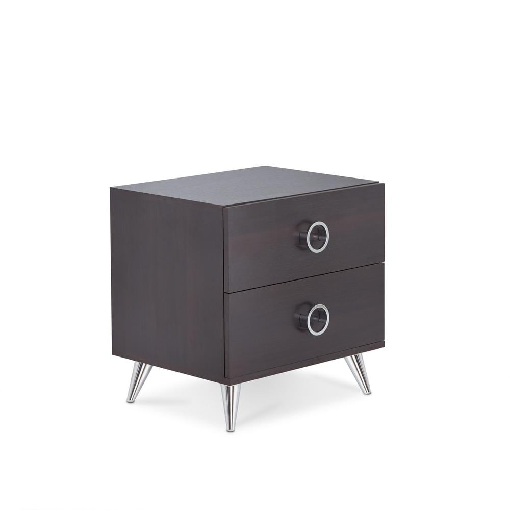 HomeRoots Espresso Wood Finish Rectangular Night Stand - 376996