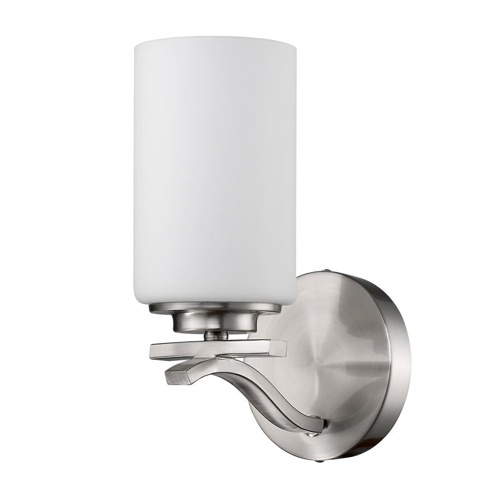 HomeRoots One Light Silver and Glass Wall Sconce