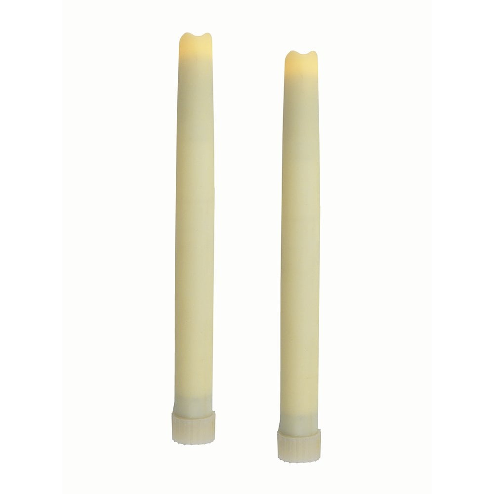 Flameless Taper Candle, Ivory - Set of 2