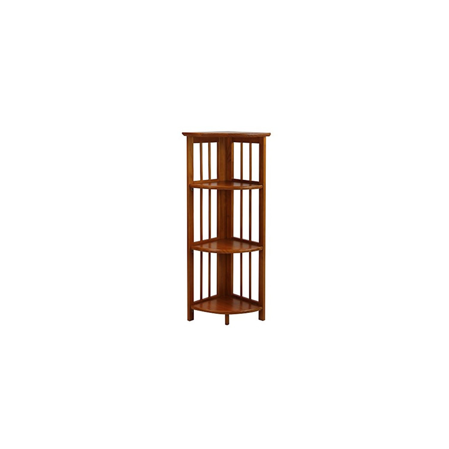 Casual Home 315-15 Wooden 4 Shelf Corner Folding Bookcase, Honey Oak