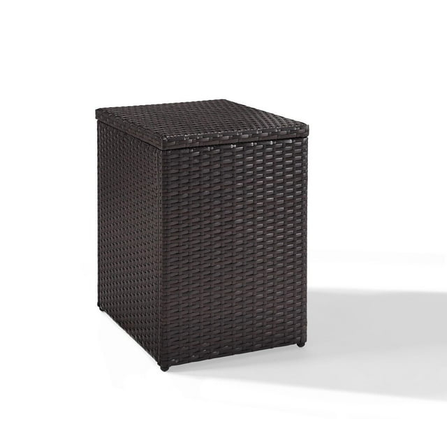 HomeStock African Artistry Outdoor Wicker Rectangular Side Table Brown