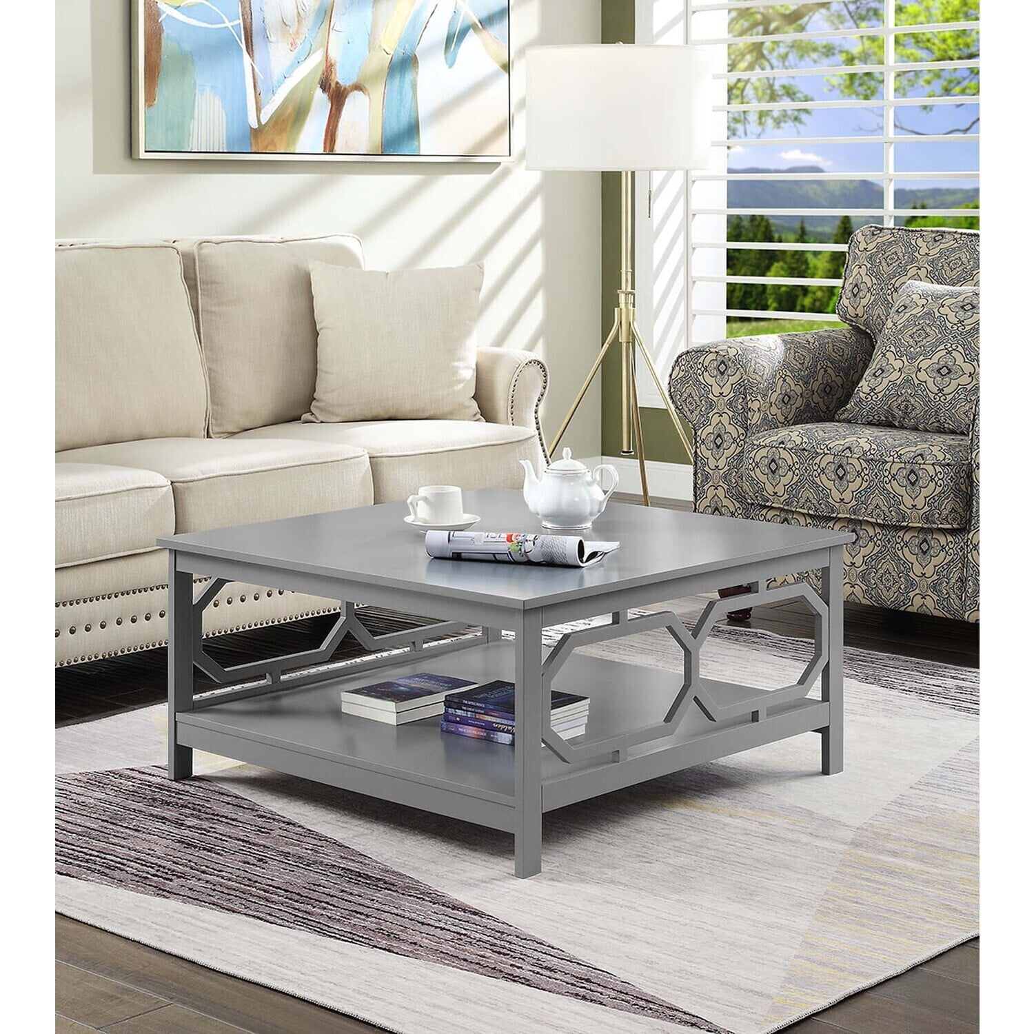 Omega Square 36" Coffee Table, Gray