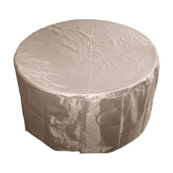 Hiland Round Heavy Duty Waterproof Propane Fire Pit Cover in Tan