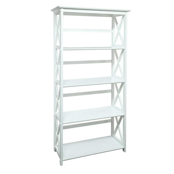 Casual Home Montego Shelf Bookcase-Color:White,Size:5-Shelf