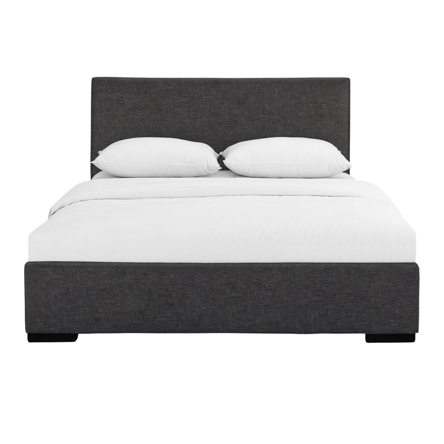 HomeStock City Sleek Upholstered Platform Bed, Grey, King