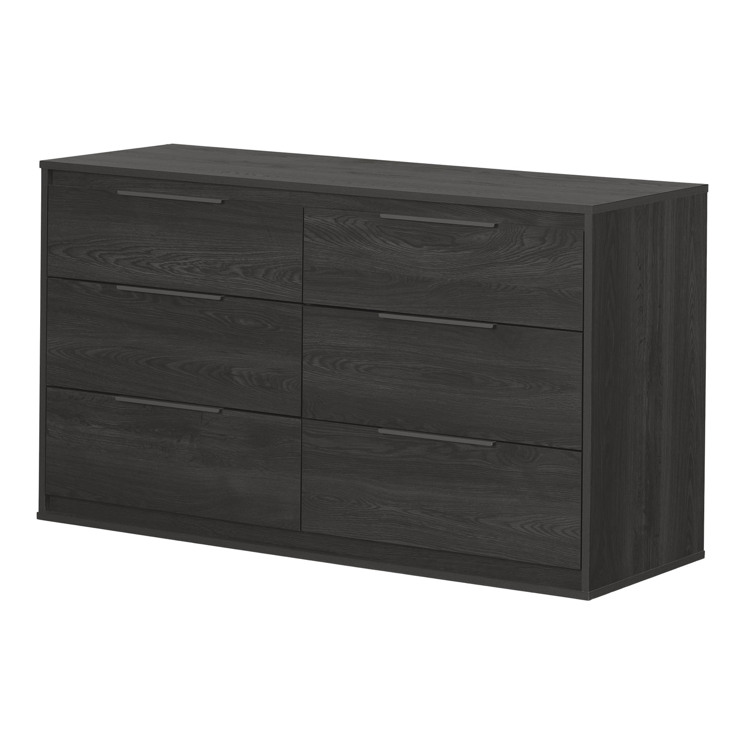 HomeStock Classic Charm 6-Drawer Double Dresser Gray Oak Finish, Dresser with File Cabinet Drawer - 18.25 x 51.25 x 29.25 inches