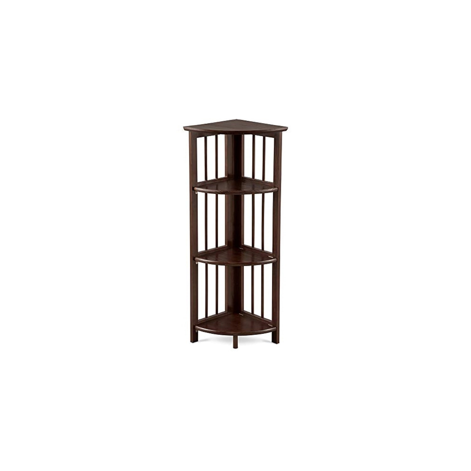 Betterbeds 4-Shelf Corner Folding Bookcase Folding, Wood/Multicolor, 10.25 lbs