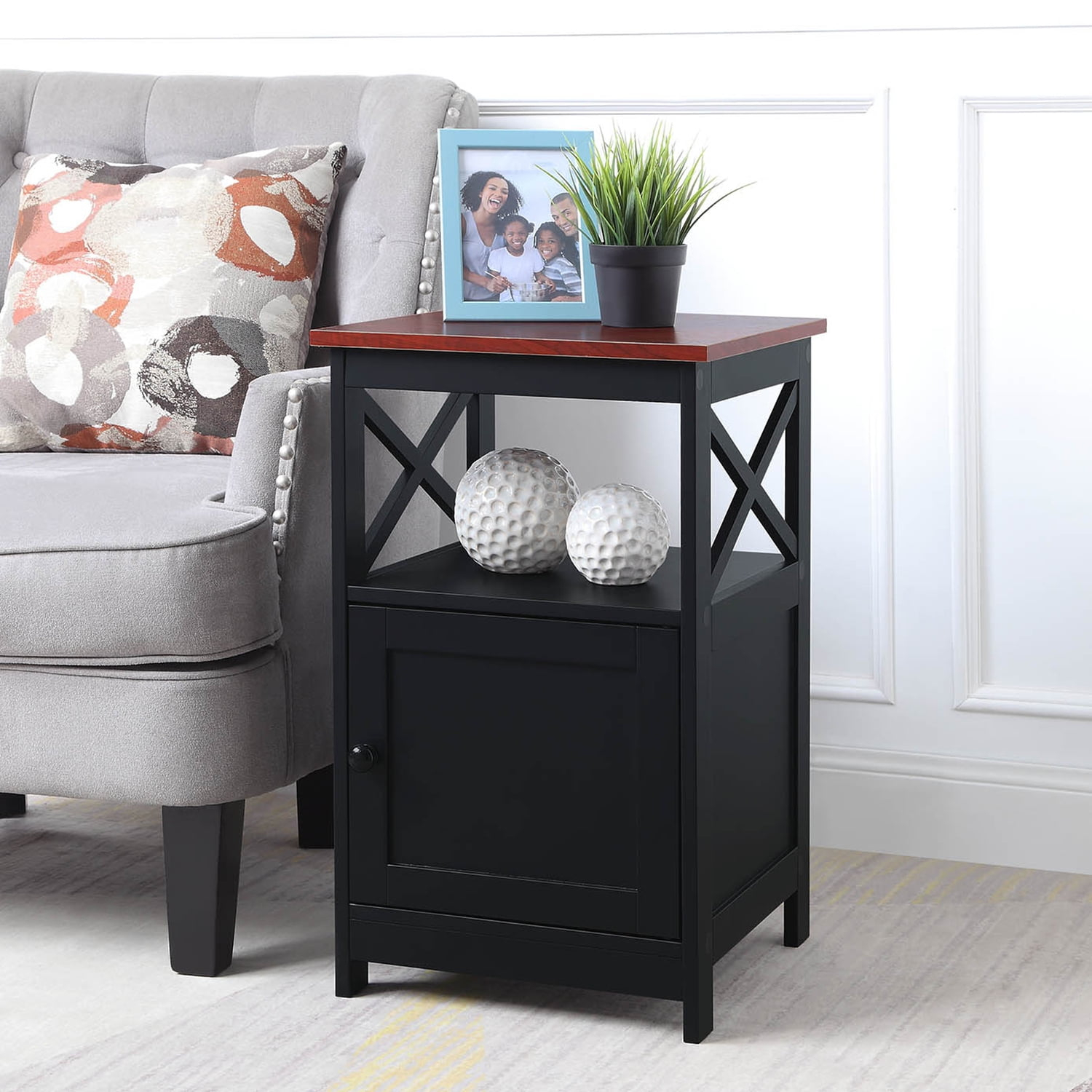Convenience Concepts Oxford End Table with Cabinet, Multiple Finishes