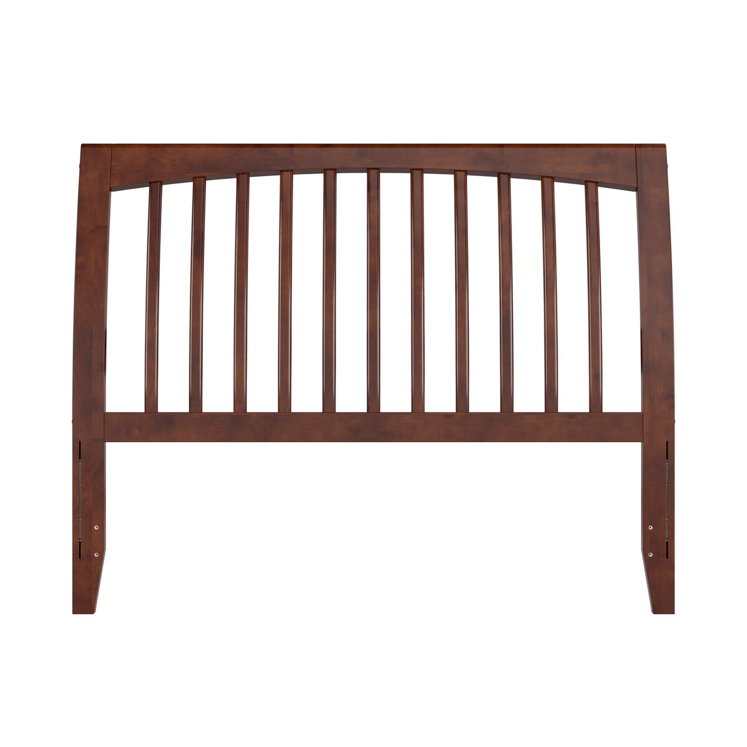 Solid Wood Slat Headboard - Sleigh Design Bed Frame - Walnut Finish - Full, Queen, King Sizes