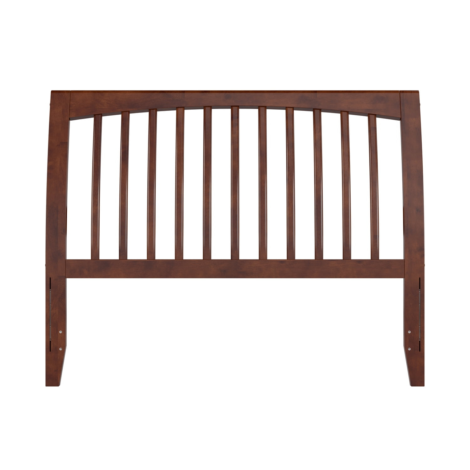 Solid Wood Slat Headboard - Sleigh Design Bed Frame - Walnut Finish - Full, Queen, King Sizes