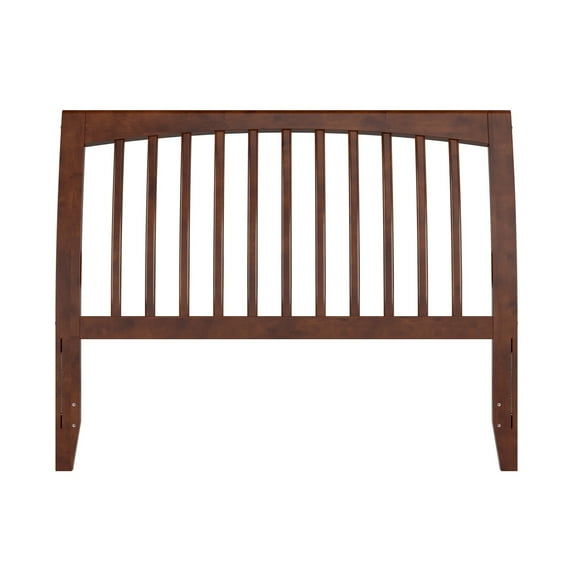 Solid Wood Slat Headboard - Sleigh Design Bed Frame - Walnut Finish - Full, Queen, King Sizes