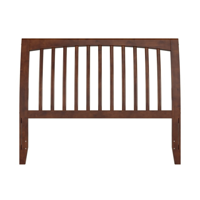 Solid Wood Slat Headboard - Sleigh Design Bed Frame - Walnut Finish - Full, Queen, King Sizes