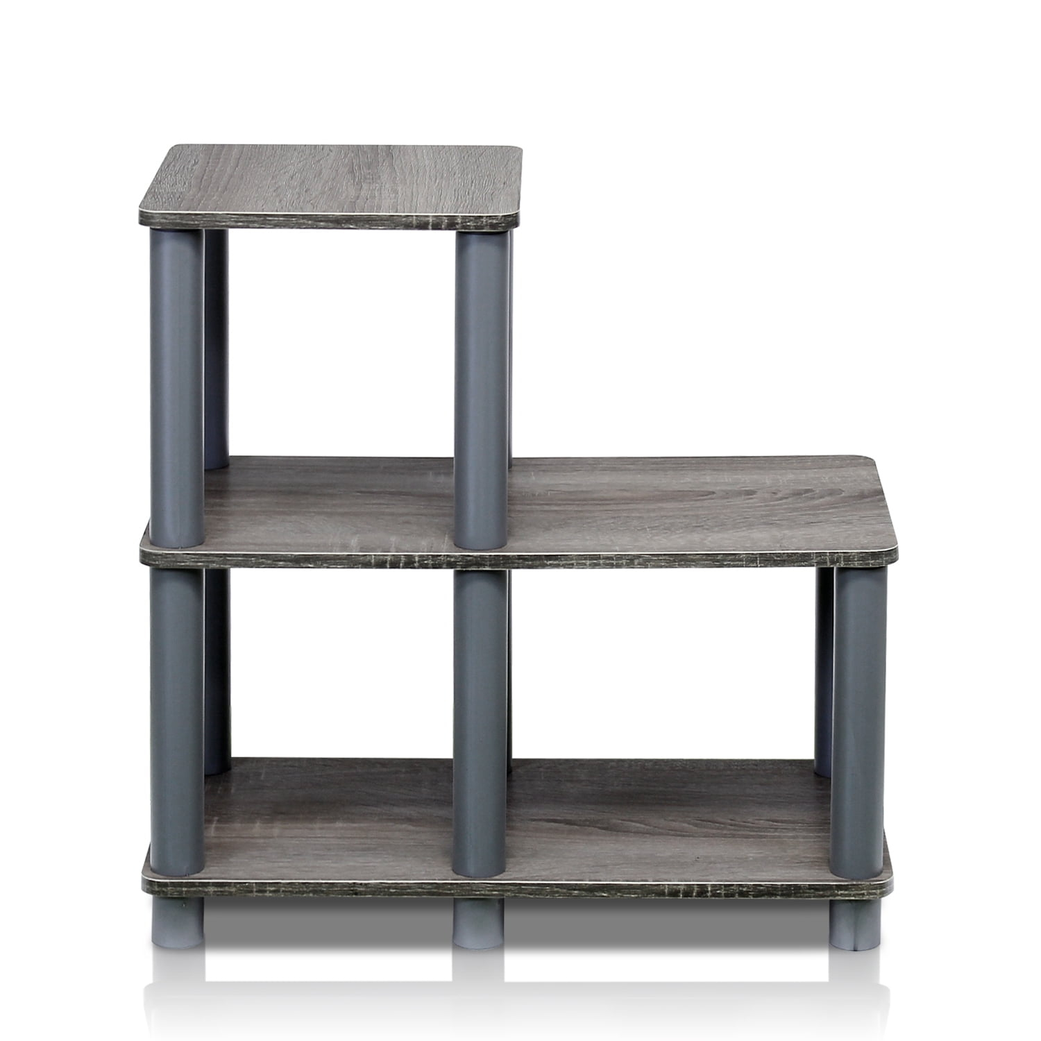 Furinno 14032GY / GY Turn - N - Tube Accent Decorative Shelf, French Oak / Grey