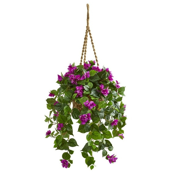 Nearly Natural Bougainvillea Artificial Plant in Basket