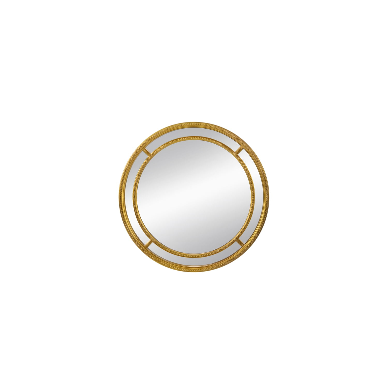 A&B Home Beaded Framed Round Wall Mirror - 35.5"Dia. x 1.5" - Gold