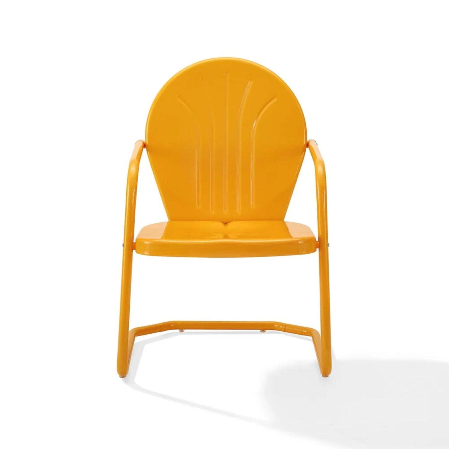 Crosley Furniture Griffith Outdoor Chair, Retro Metal Patio Chairs for Dining, Porch, Deck, Balcony, Tangerine