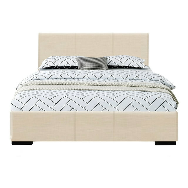 HomeStock Retro Renaissance Platform Bed, Beige, Twin
