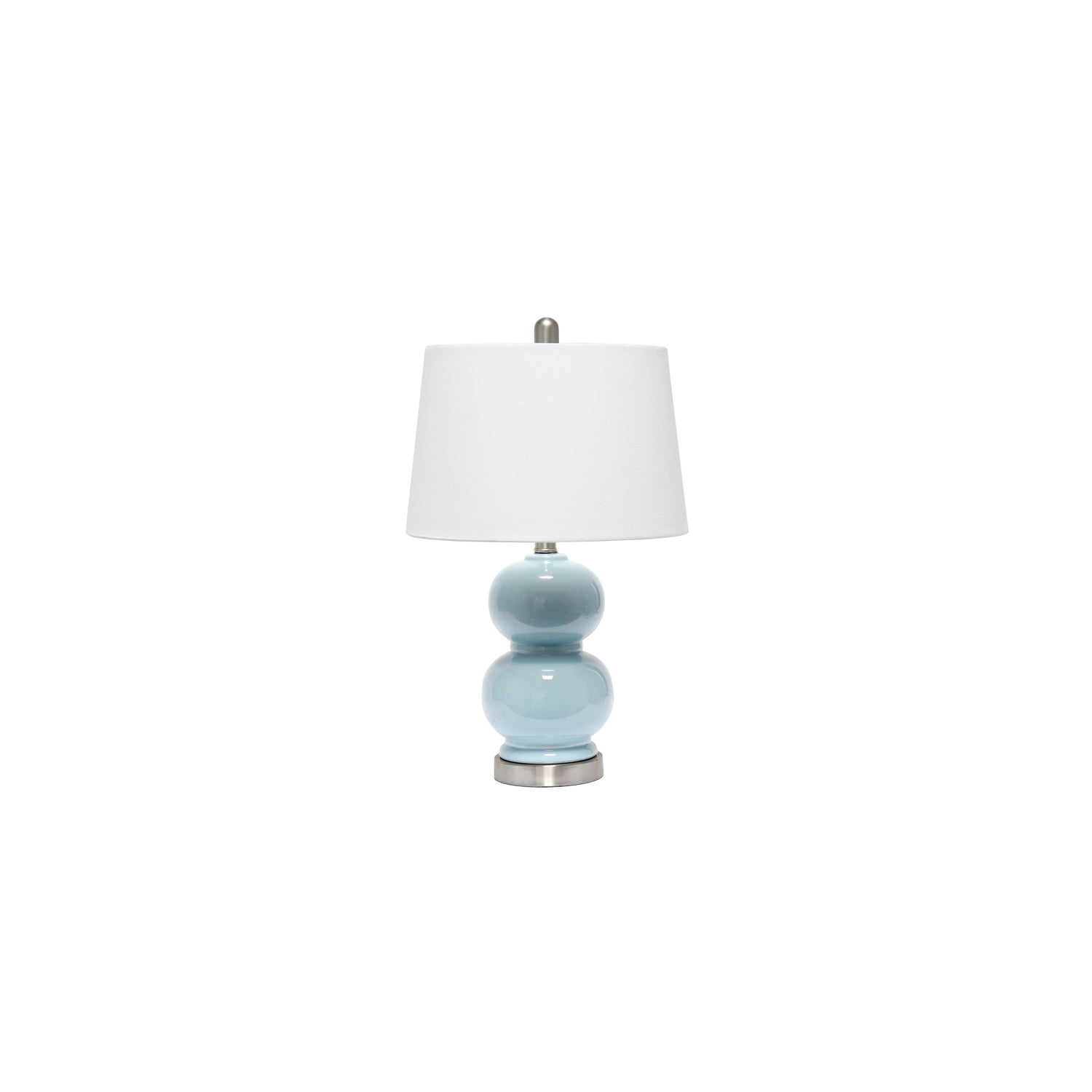 Double Gourd Ceramic Table Lamp, Light Blue