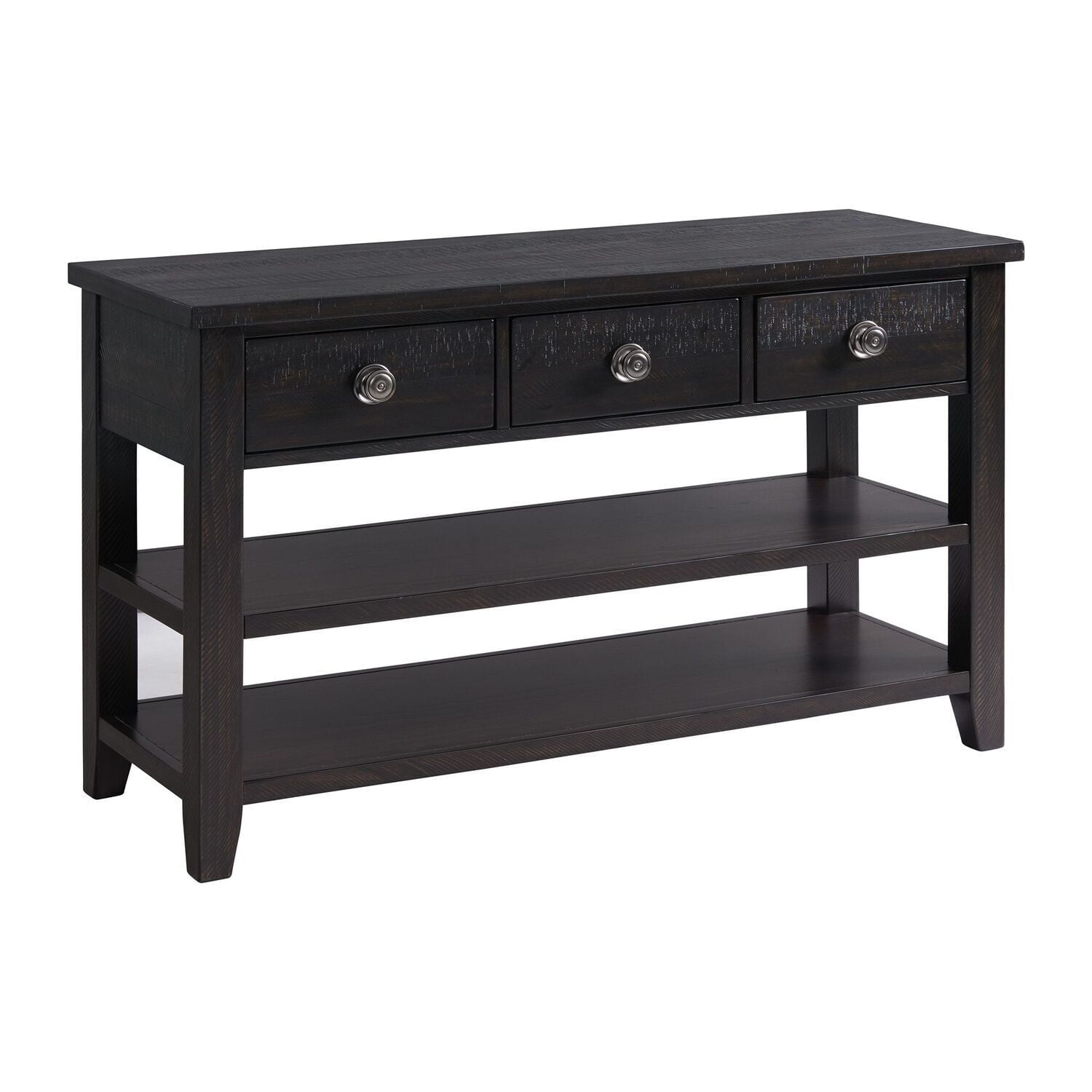 Picket House Furnishings Kahlil 3-Drawer Sofa Table in Espresso