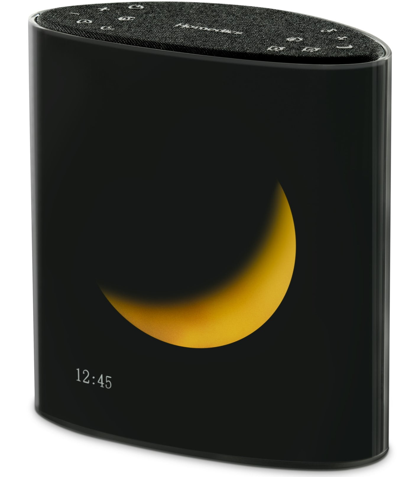 Homedics Sound Sleep Moon Dream Sound Machine & Clock, Moon display mirrors lunar cycles to enhance sleep, 18 Sounds