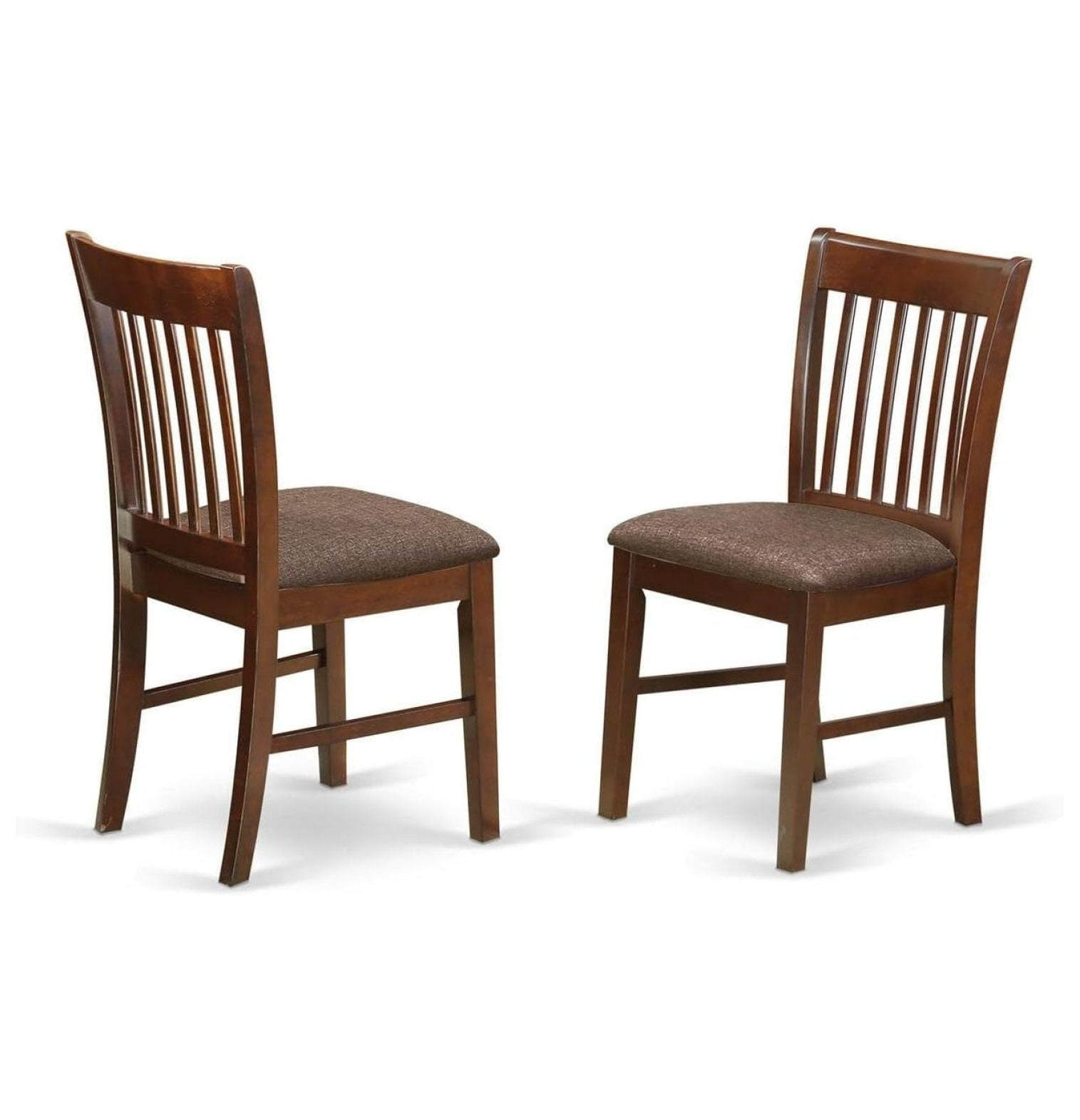 East West Furniture, Norfolk Dining room chair Fabric Seat -Mahogany Finish.