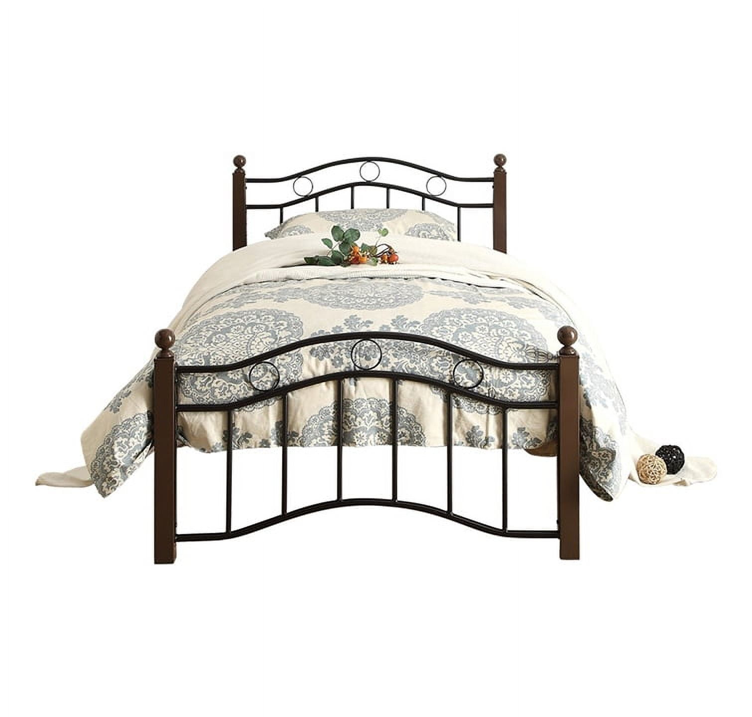 Homelegance Averny Twin Size Home Metal Platform Bed Frame with Headboard, Black