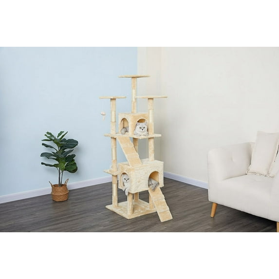 Homessity 63" Economical Cat Tree with Sisal Scratching Posts HC-001 - Beige