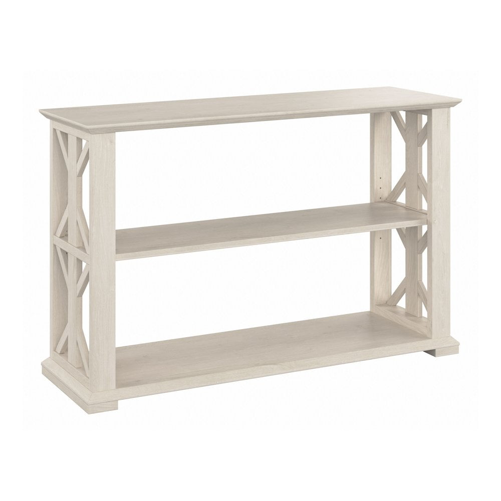 Homestead Console Table with Shelves in Linen White Oak - Engineered Wood