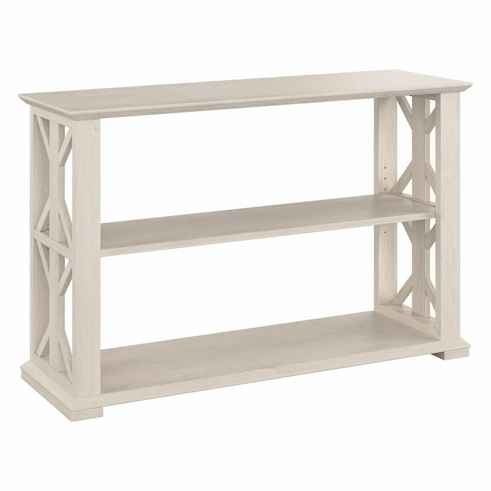 Homestead Console Table with Shelves in Linen White Oak - Engineered Wood