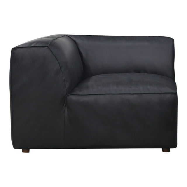 Moe's Home Collection Form Corner Chair Vantage Black Leather Leather