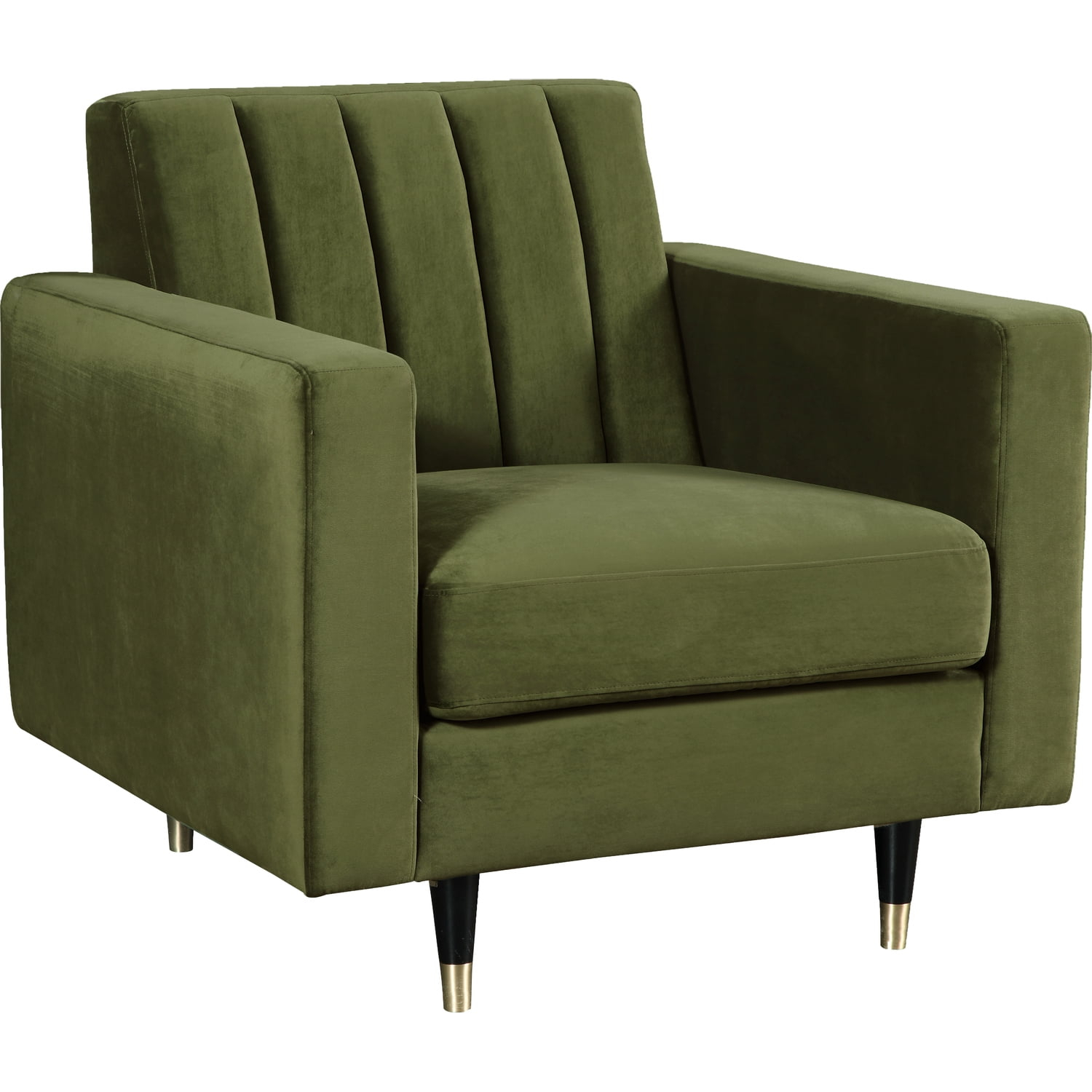 Meridian Furniture Lola Velvet Accent Chair in Olive