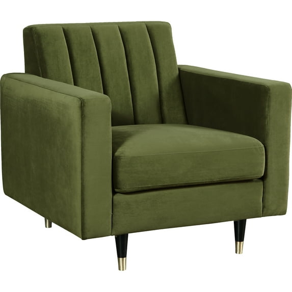 Meridian Furniture Lola Velvet Accent Chair in Olive