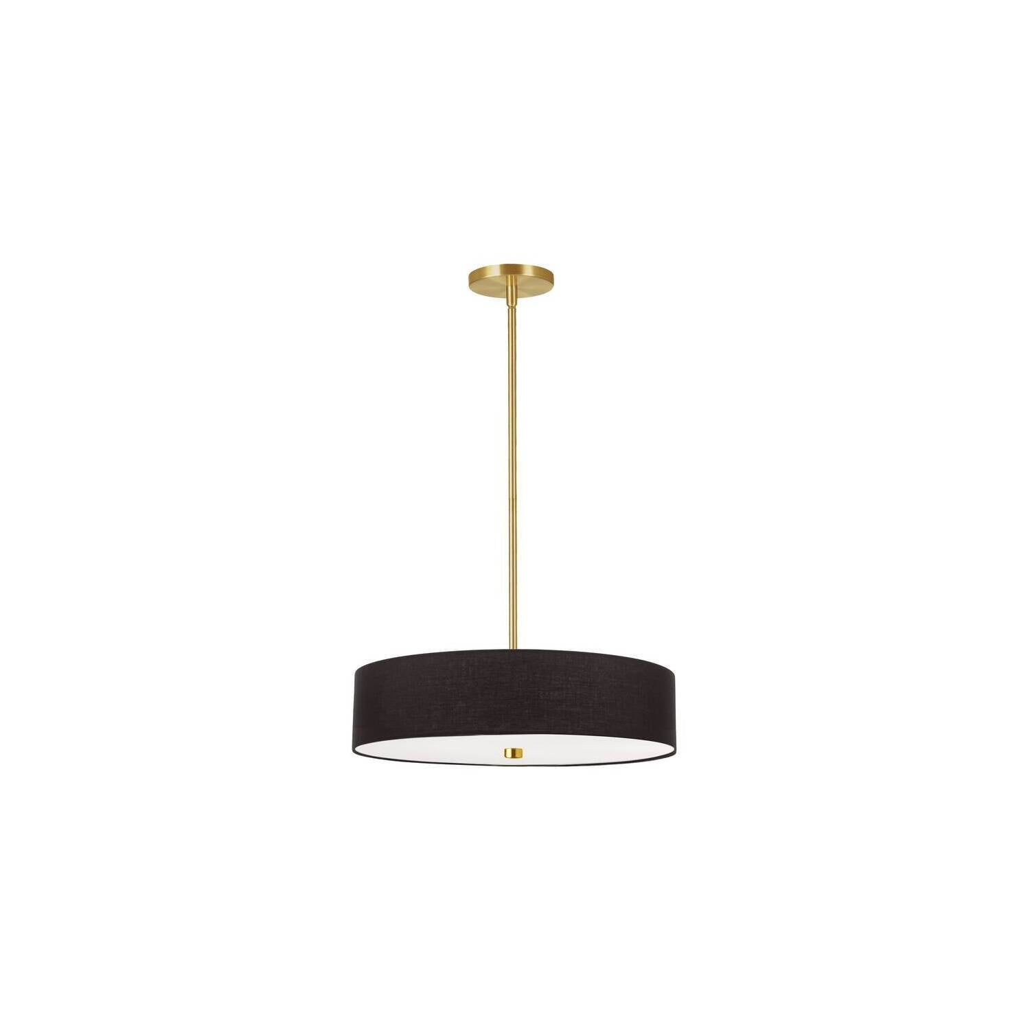 Dainolite - Everly - 4 Light Pendant-Aged Brass Finish-Black  Shade Color