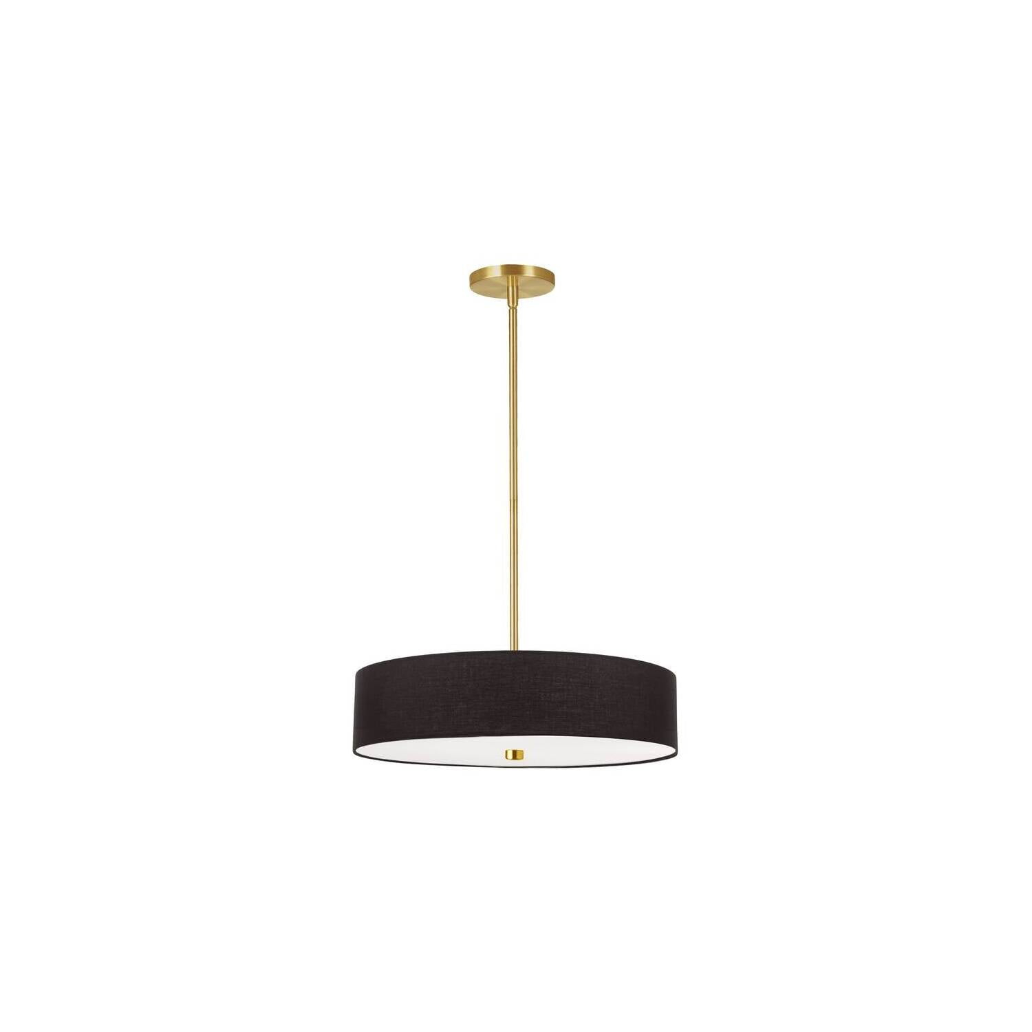 Dainolite - Everly - 4 Light Pendant-Aged Brass Finish-Black  Shade Color -
