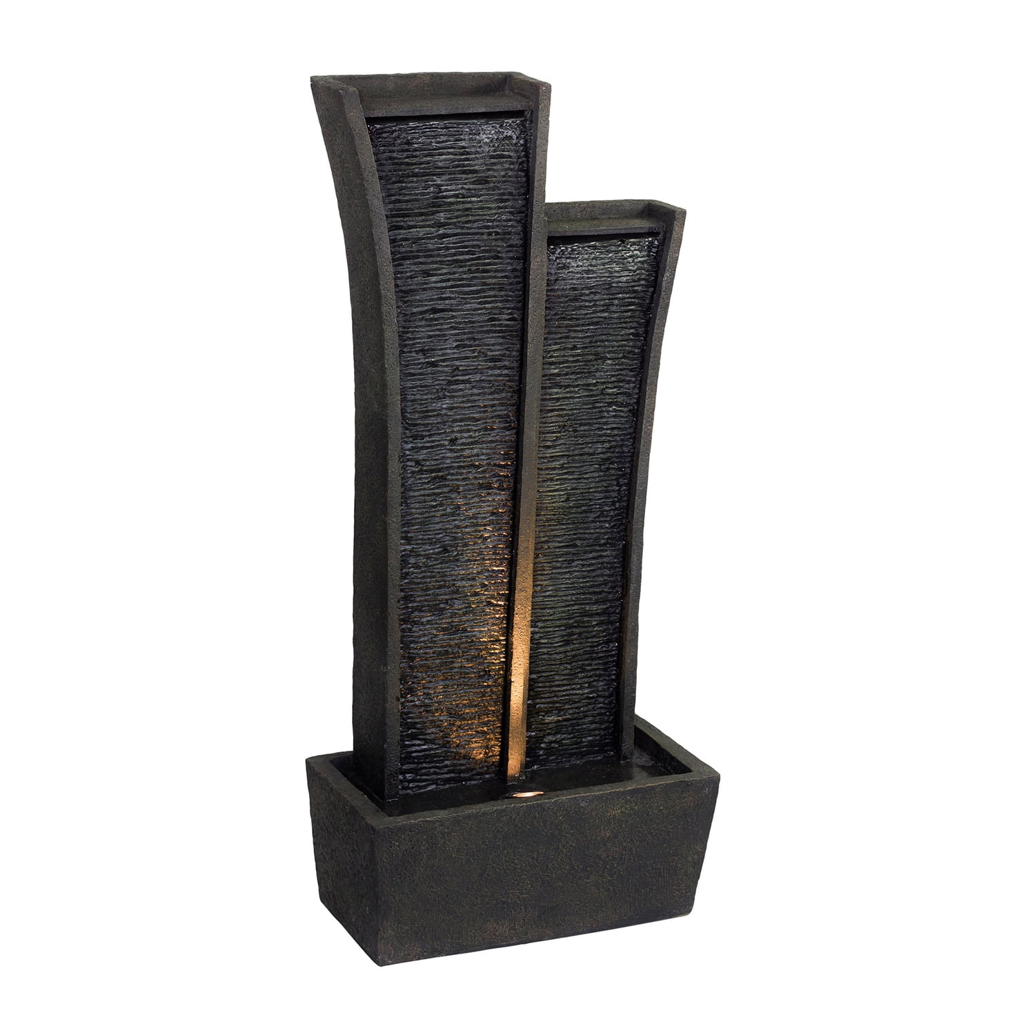 Indoor Outdoor Fountain Tower Light - 41.5" Polyresin Water Feature Decor
