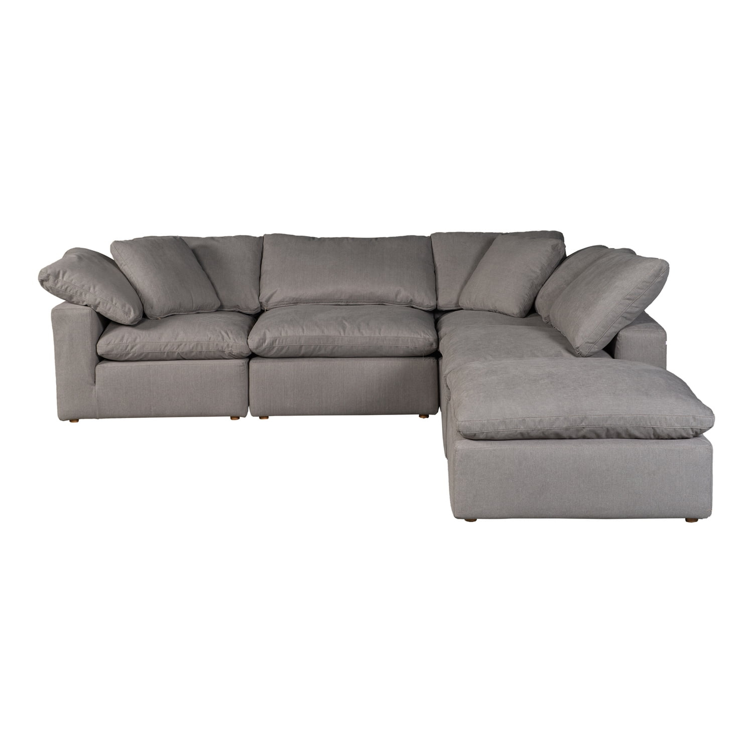 Homestock Global Glam Dream Modular Sectional In Fabric - Light Gray