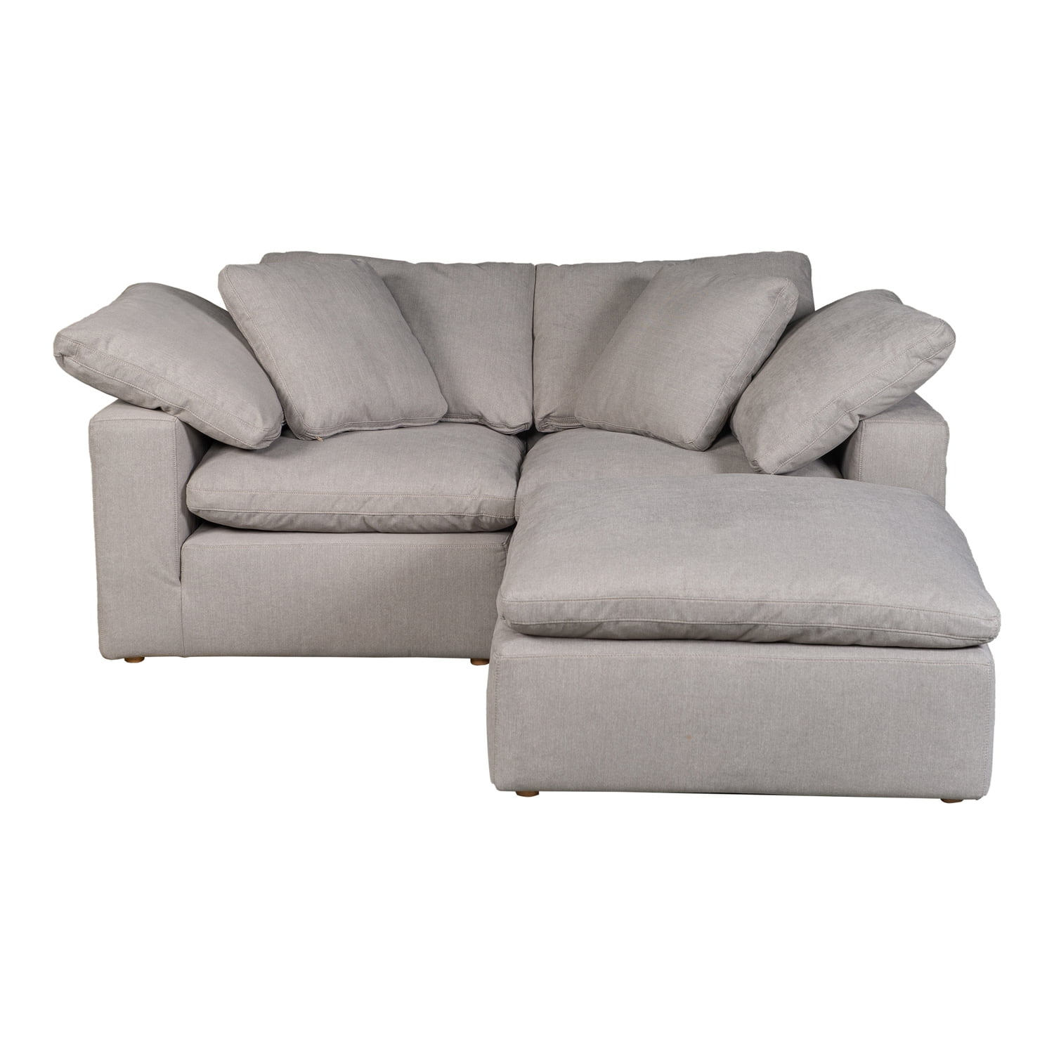 Homestock Medieval Majesty Nook Modular Sectional In Fabric - Light Grey