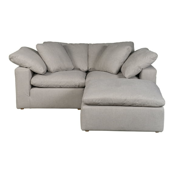 Homestock Medieval Majesty Nook Modular Sectional In Fabric - Light Grey