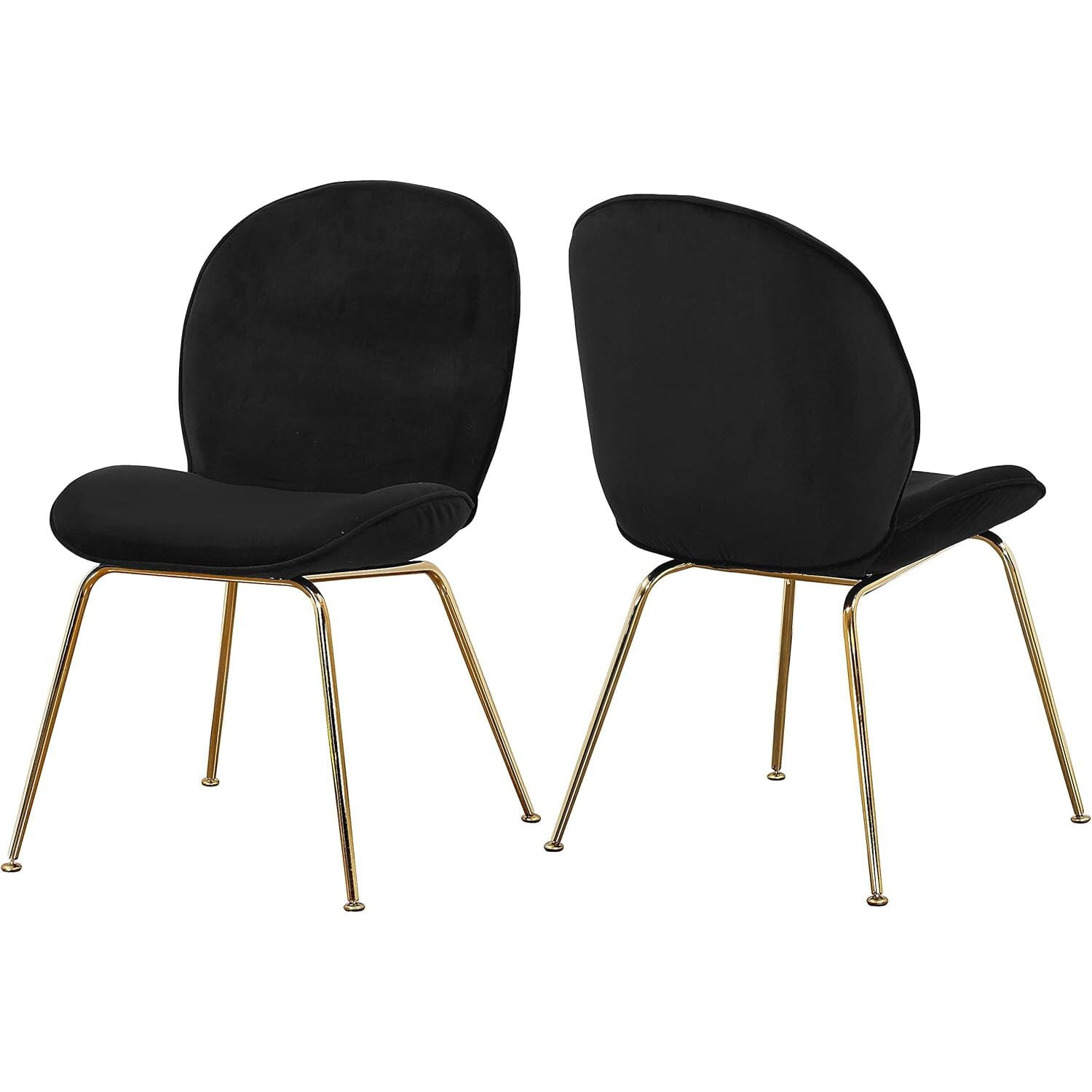 Homestock Mediterranean Magic Black Velvet Dining Chair, Set of 2