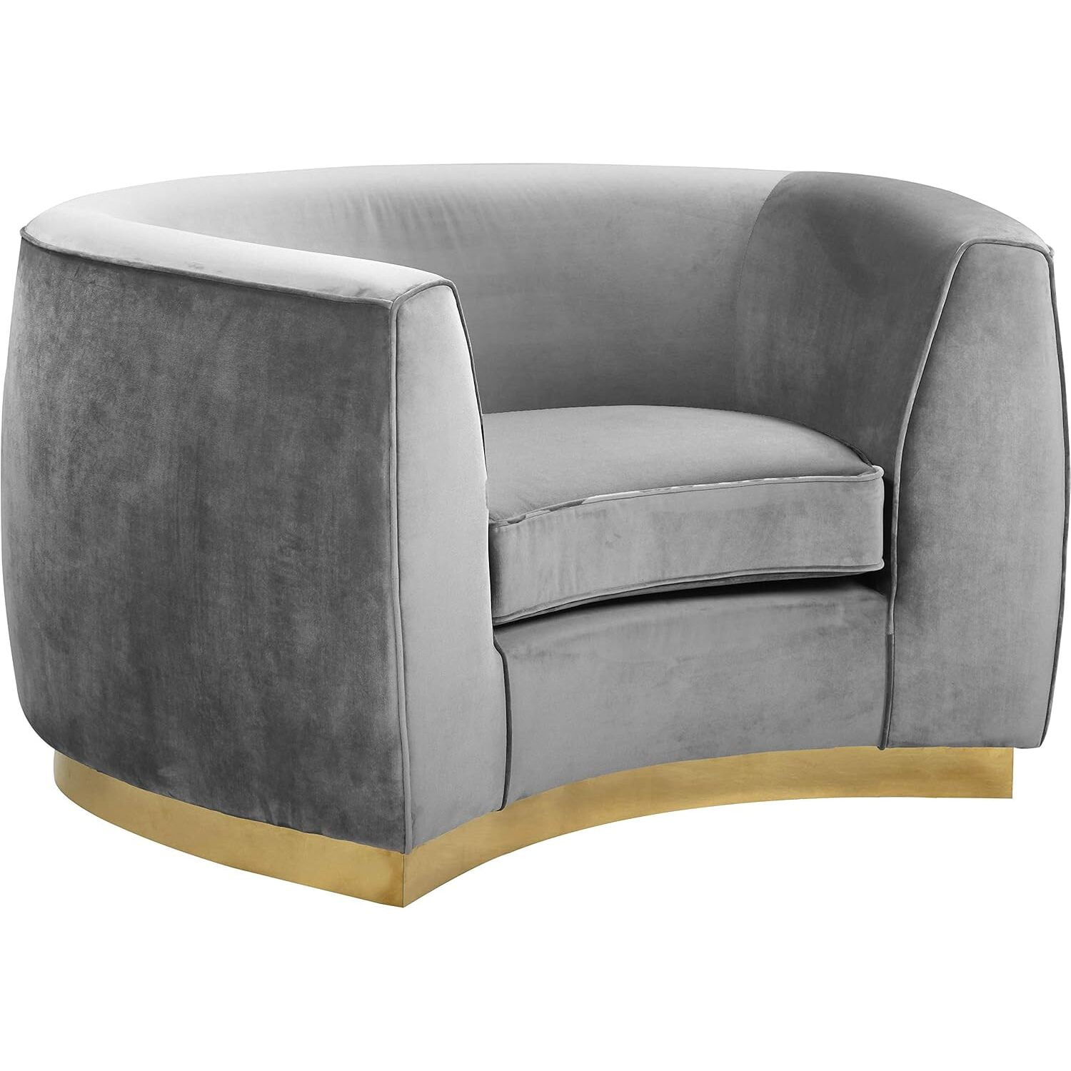 Homestock Rustic-Refinement Grey Velvet Chair