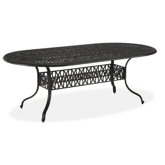 Homestyles Capri Aluminum Outdoor Dining Table in Charcoal
