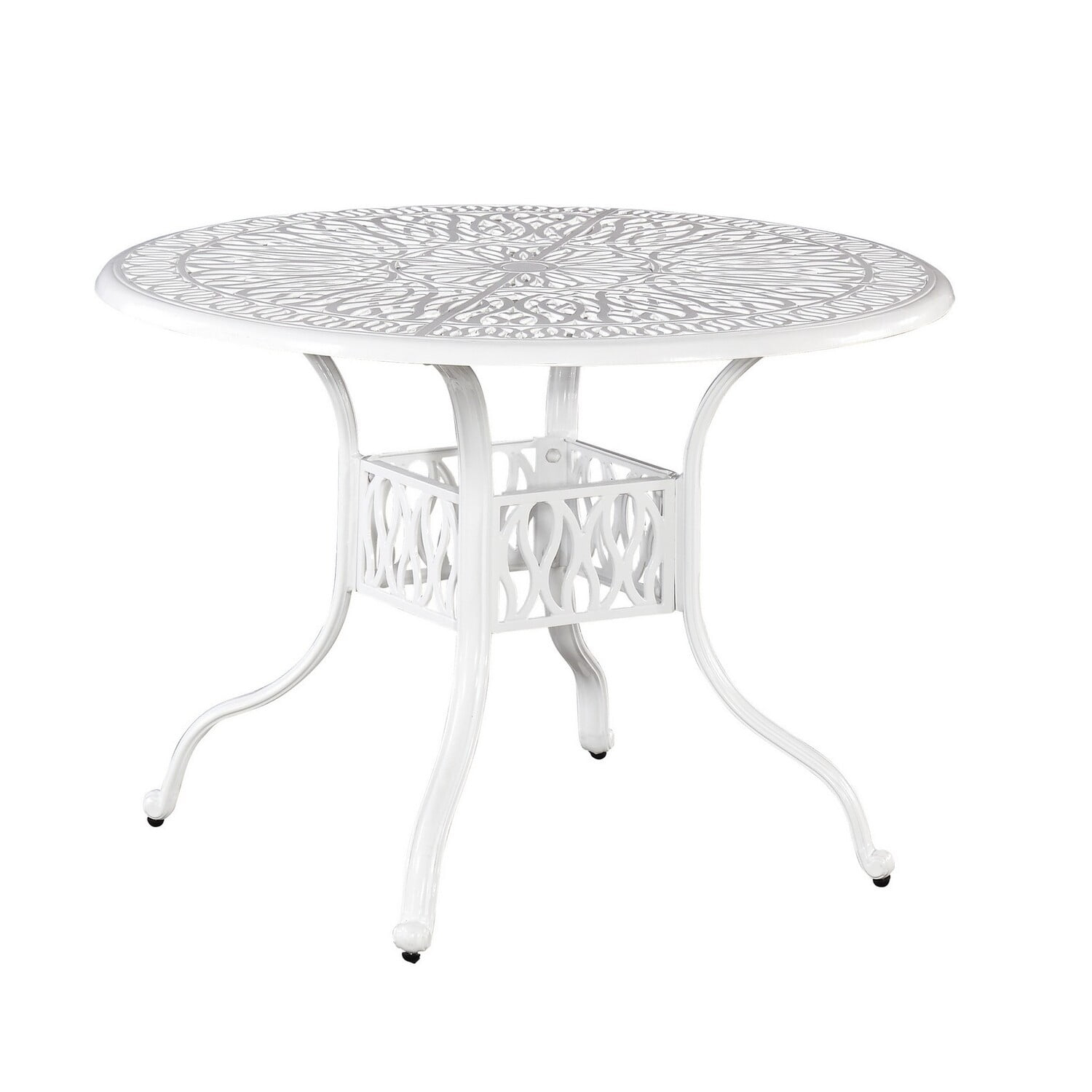 Homestyles Capri Aluminum Outdoor Dining Table in White