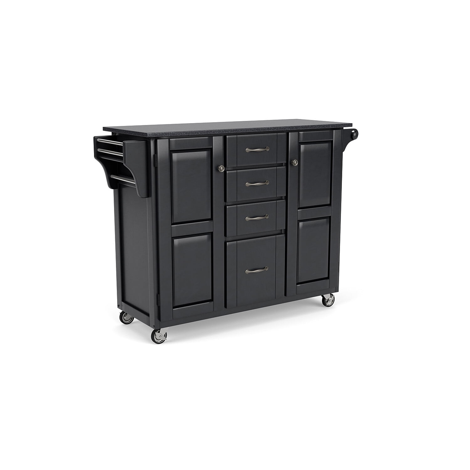 Homestyles Create-a-Cart Wood Kitchen Cart in Black