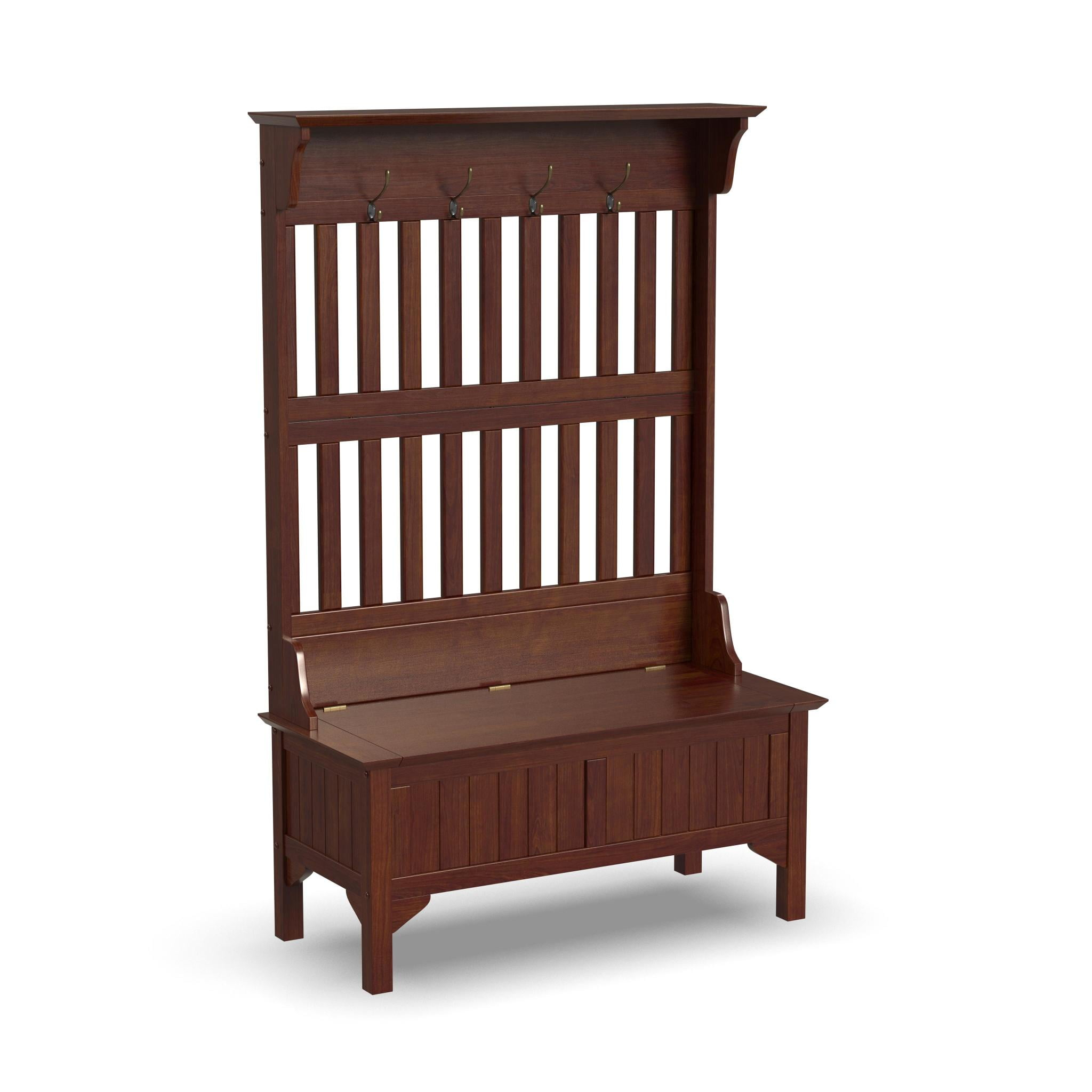 Homestyles General Line Hardwood Hall Tree with Lift-Up Storage Seat in Cherry