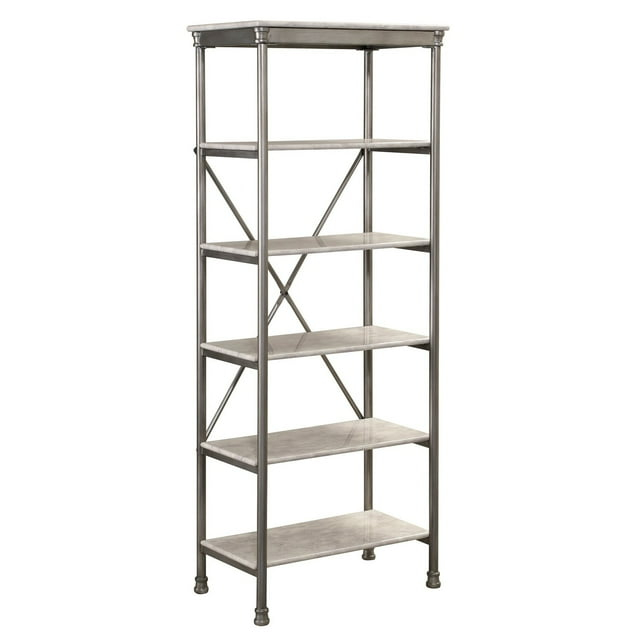Homestyles Orleans Stainless Steel Six Tier Shelf in Gray