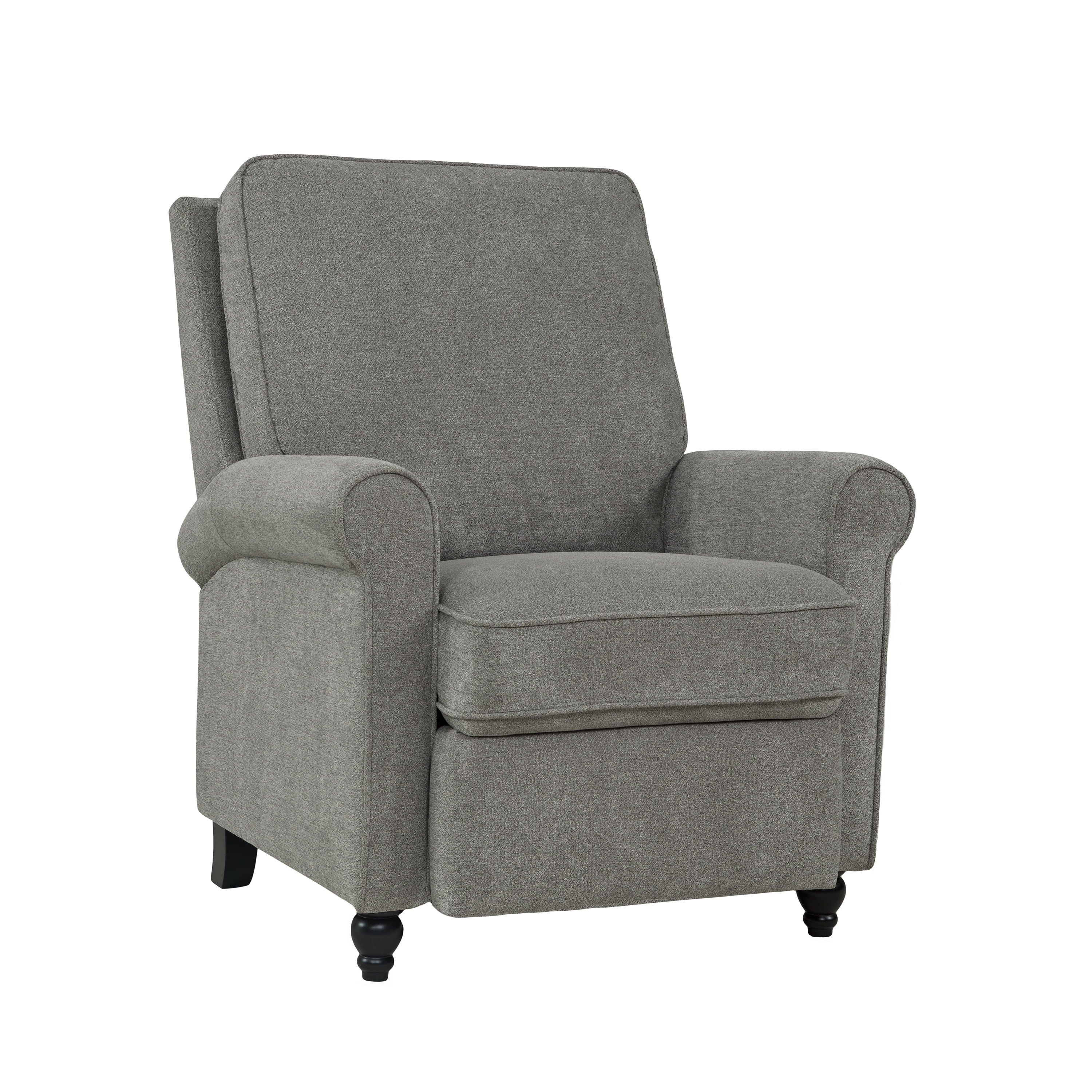 Homesvale Lincoln Push Back Recliner Chair, Gray Chenille