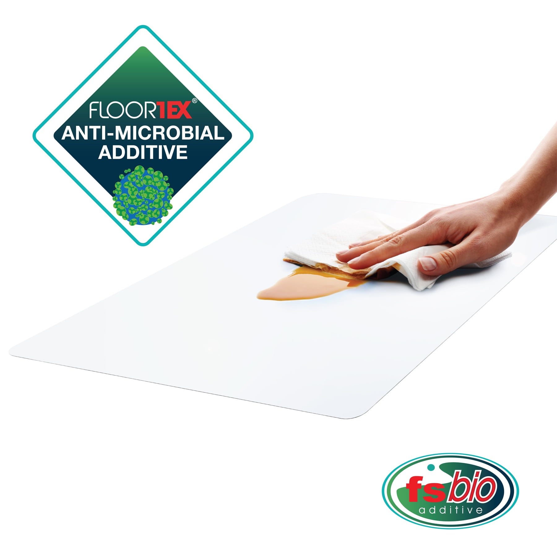Desktex® Pack of 4 Anti-Microbial Vinyl Rectangular Desk Mats - 12" x 18"